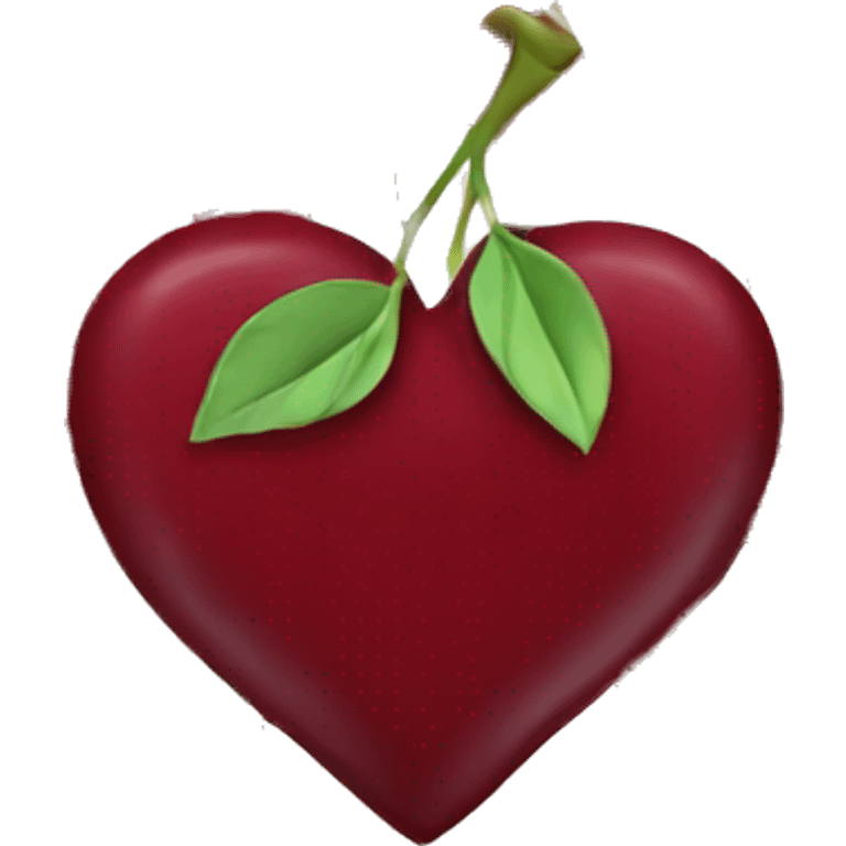 burgundy heart shaped twin cherries  emoji