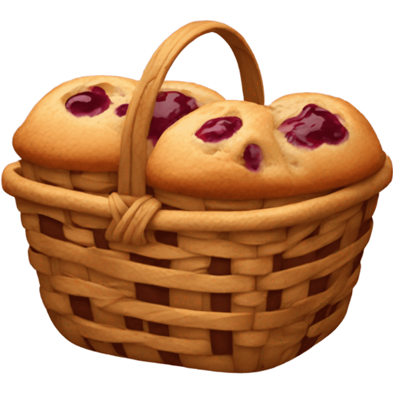 baked goods basket in burgundy color emoji