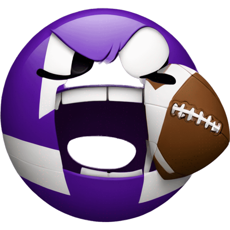 Purple angry emoji with football emoji