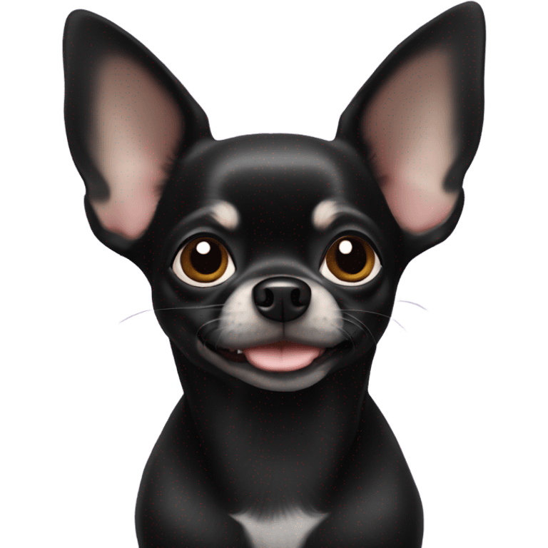 black chihuahua with big ears emoji