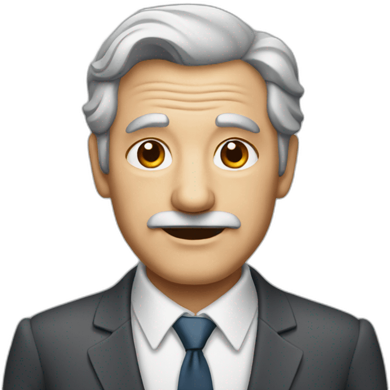 OLD MAN, SQUARE FACE,BIG NOSE, gray hair, suit emoji