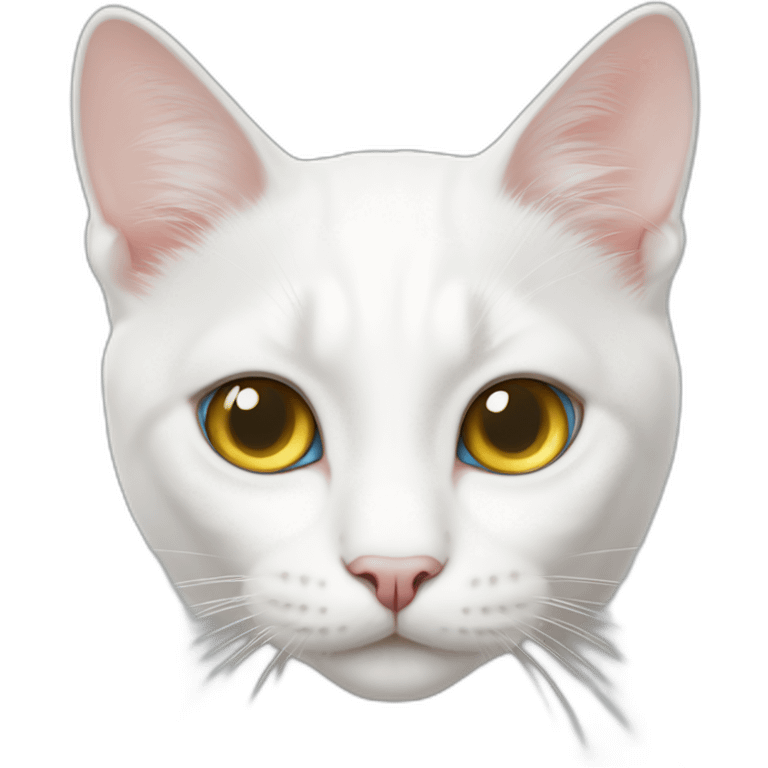 White cat with heterochromia eyes emoji