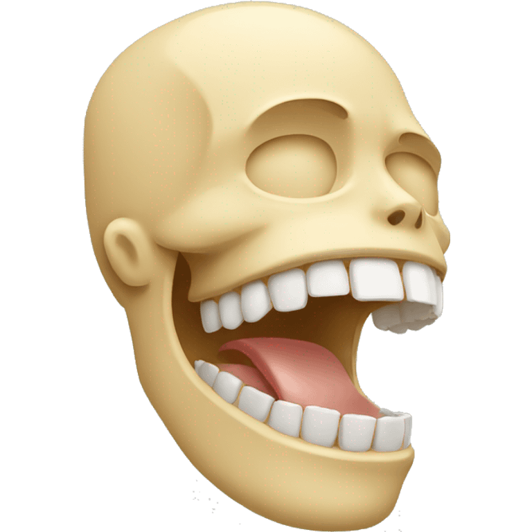 jaw demonstration with finger emoji