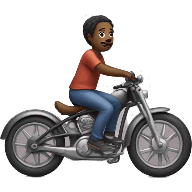 tiny person on huge bike emoji