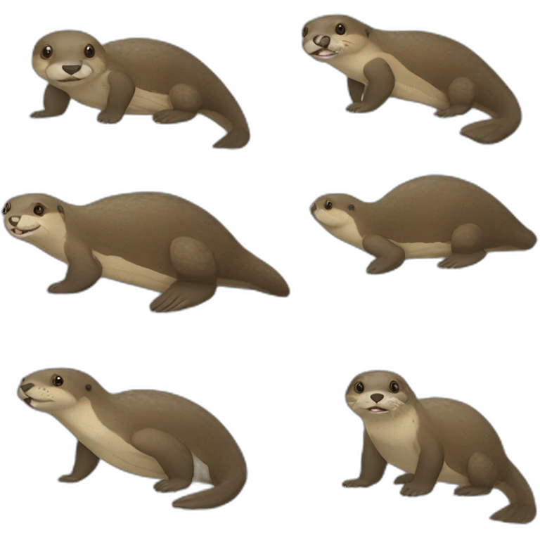 Loutre sur un tortue emoji