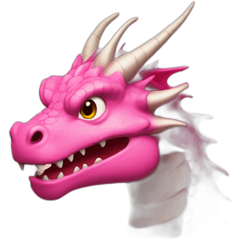 Un dragon couleur rose emoji