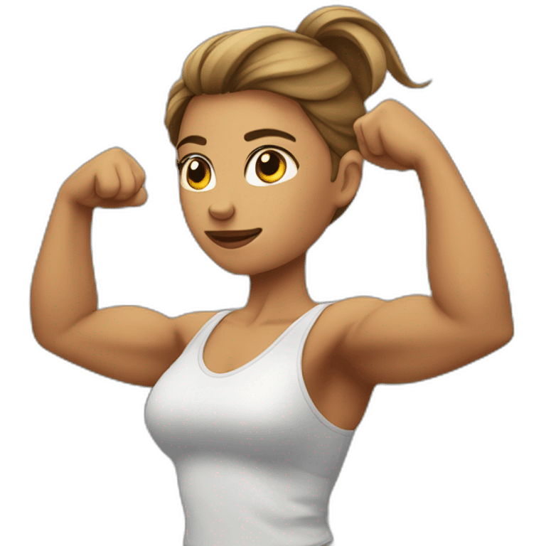 women show biceps emoji