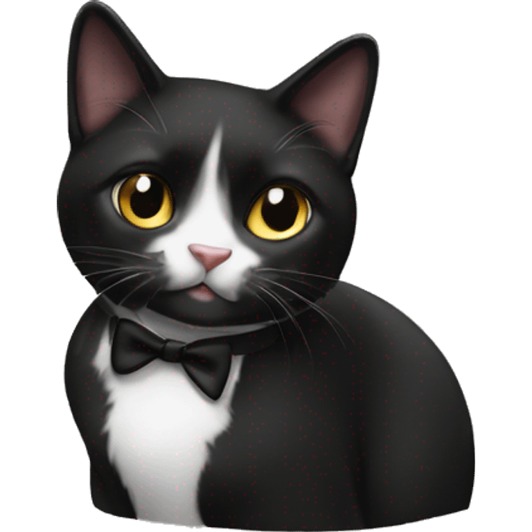 Black tuxedo girl cat  emoji