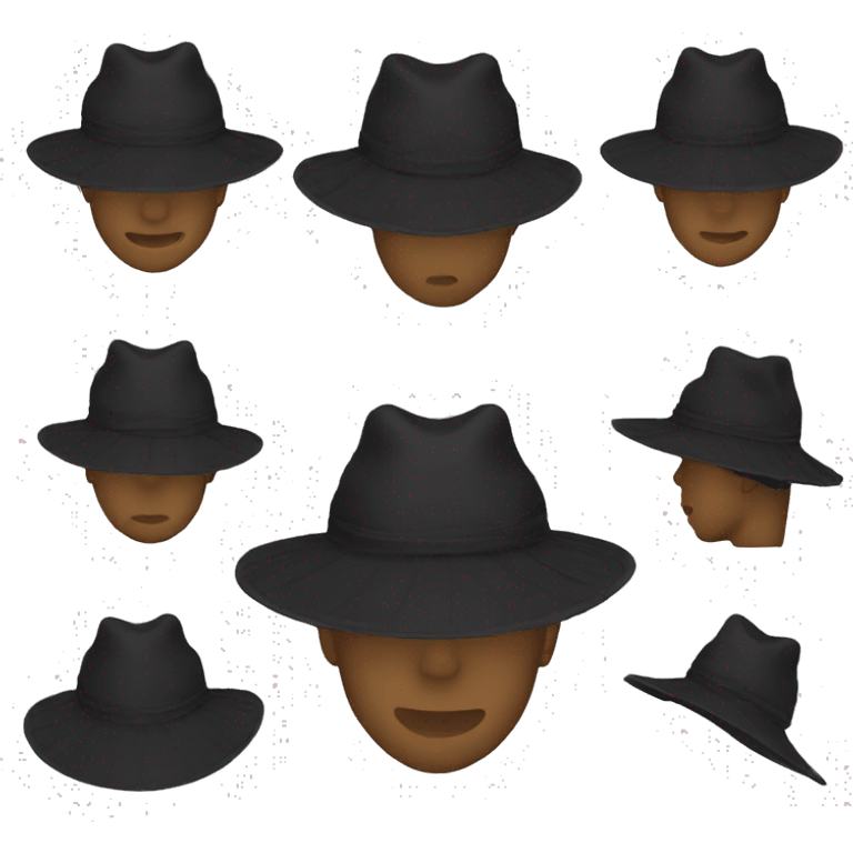 A black fisherman hat  emoji