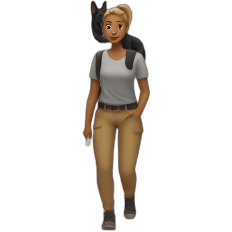 woman-with-black-german-shepherd emoji