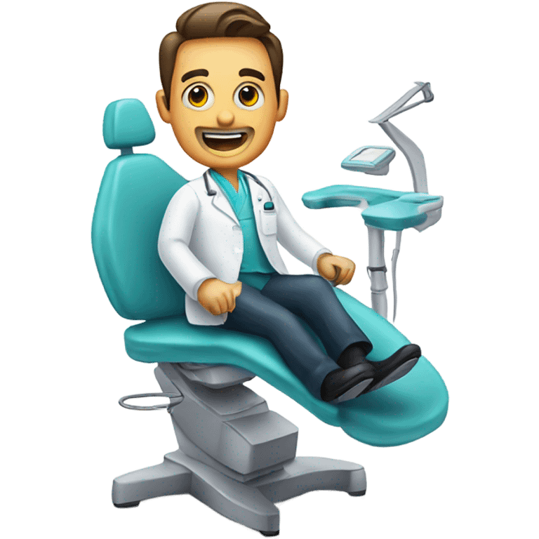 Dentist by dental chair emoji