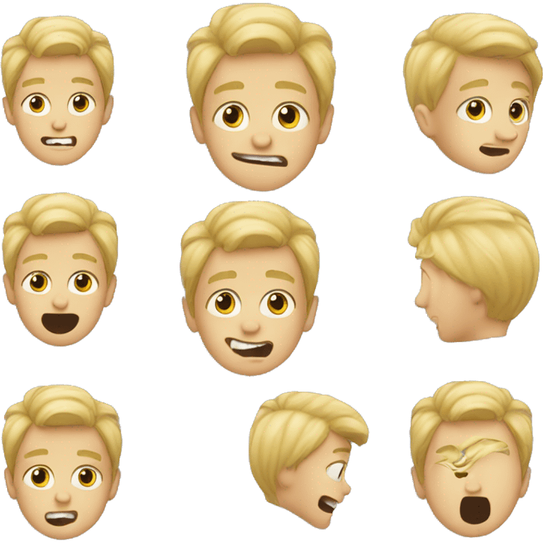 Blonde boy being silly emoji