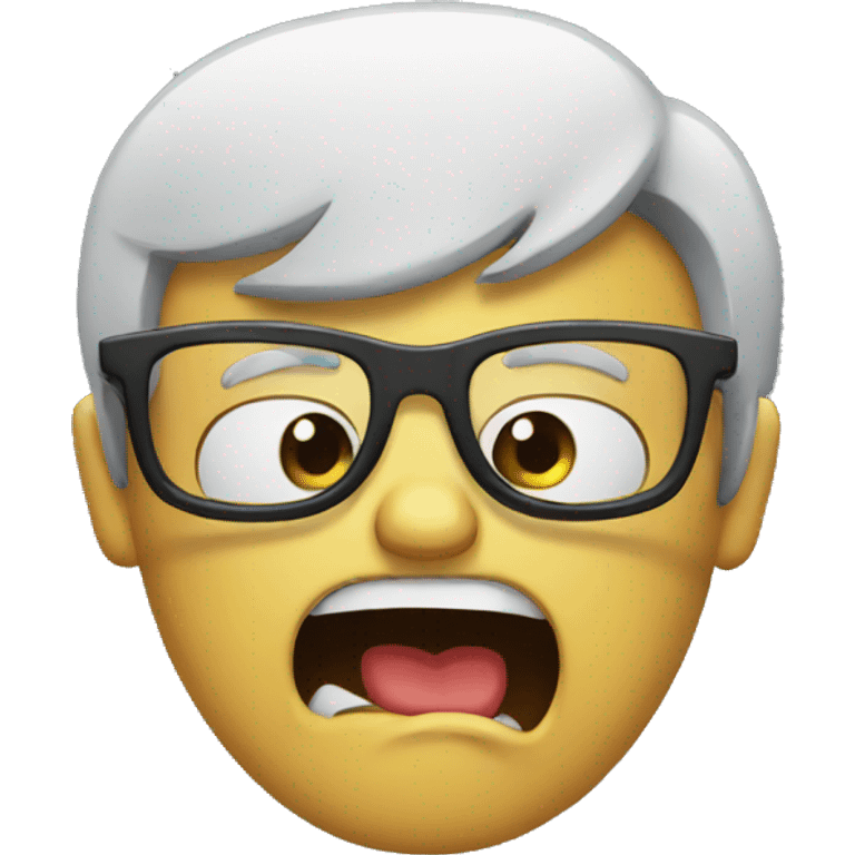 Angry emoji with glasses emoji