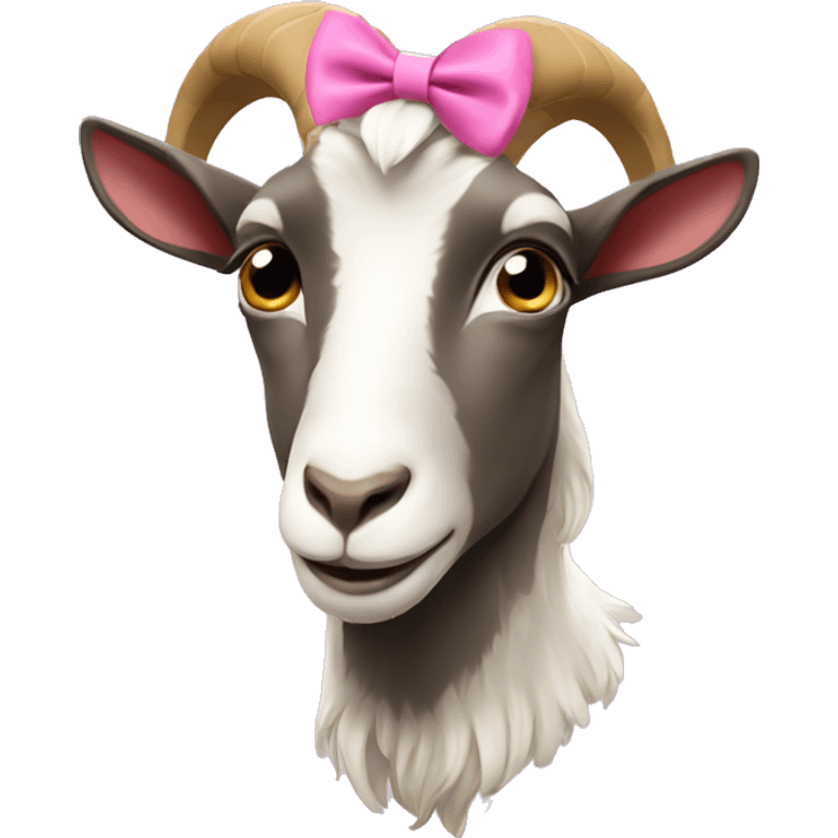 goat with coquette bow emoji