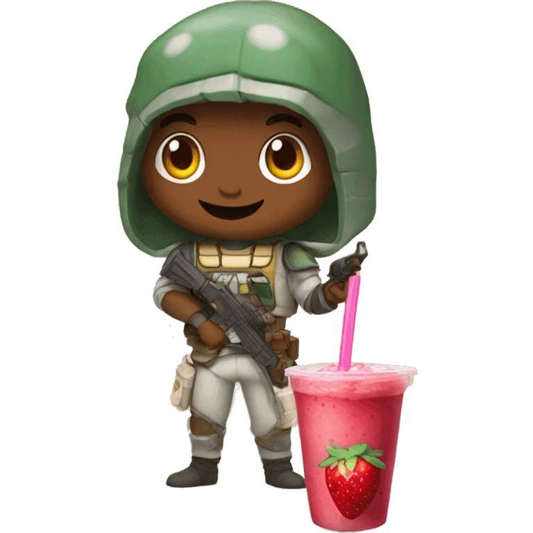 Boba y fresa  emoji