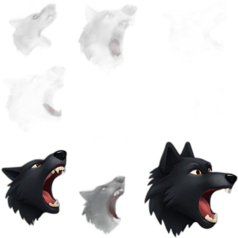 Black wolf growling  emoji