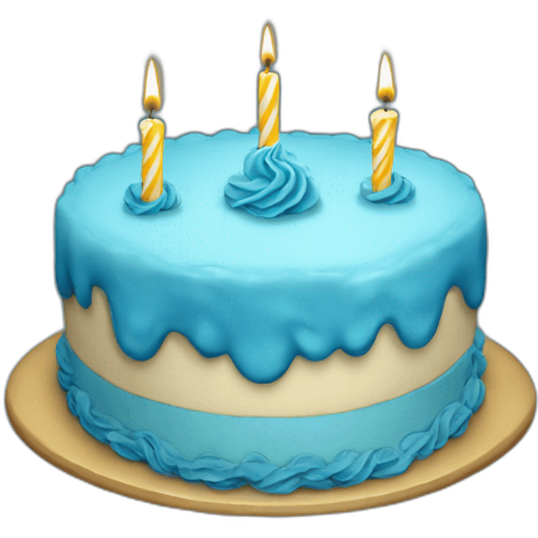 Blue birthday cake  emoji