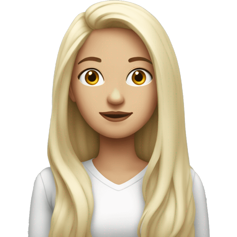 Womam white with long hair for perfil emoji