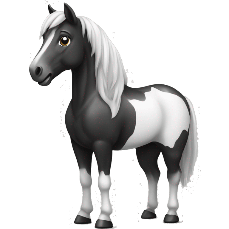 Black and white horse standing  emoji