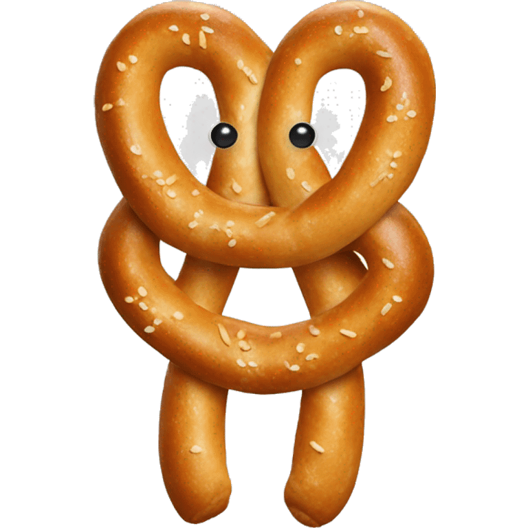 pretzel with hands and smile  emoji