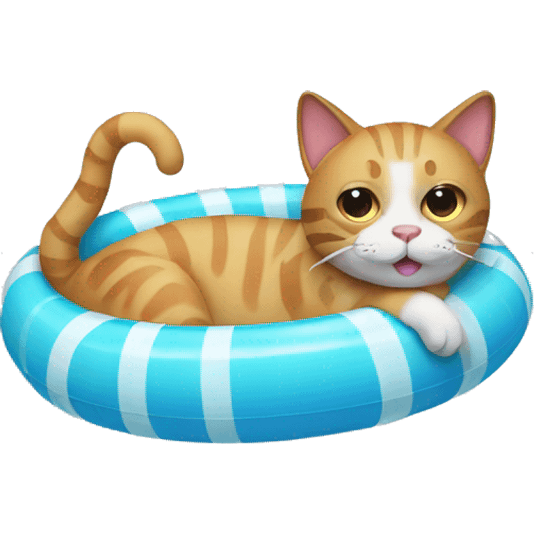 Cat with pool floaty emoji