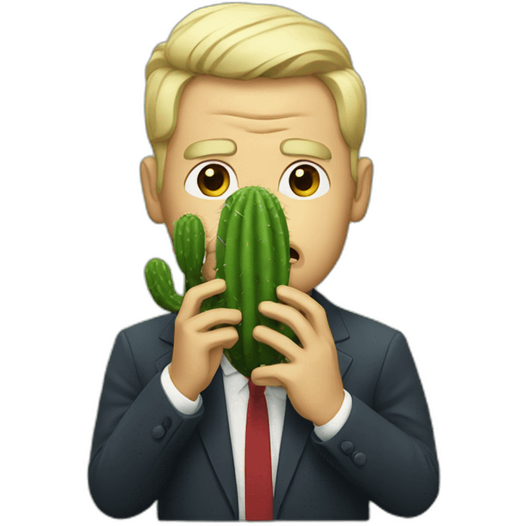 political man eats cactus emoji