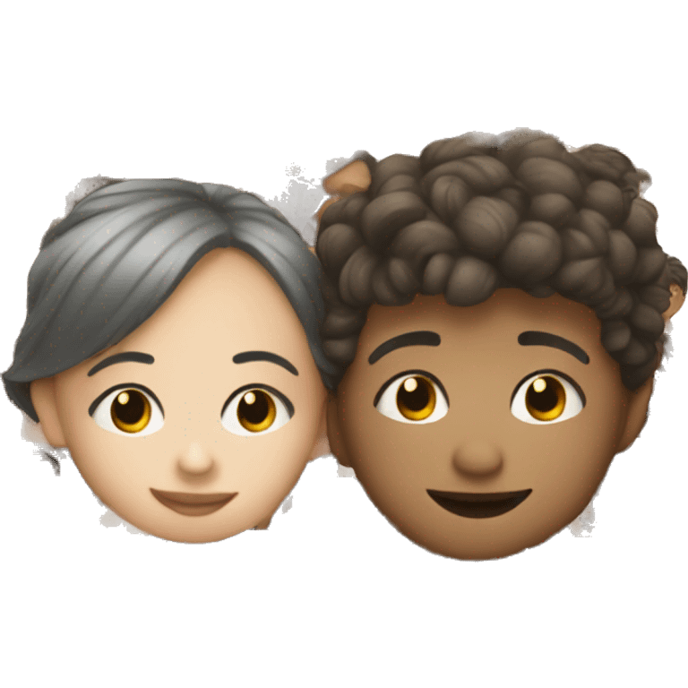 kissing boy and girl white skin  emoji