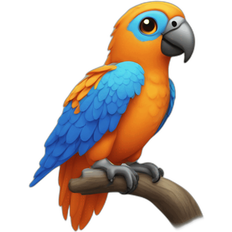 orange and blue parrot emoji