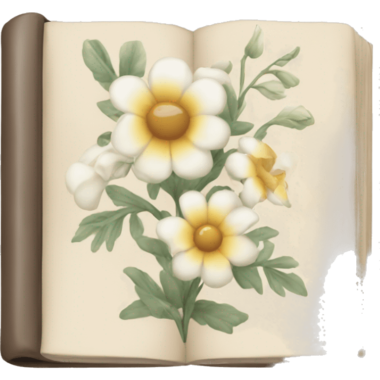 book with neutral florals emoji