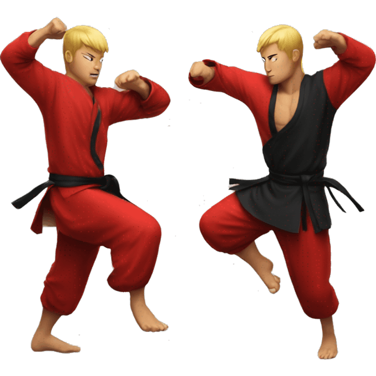 Kung-fu red and black emoji