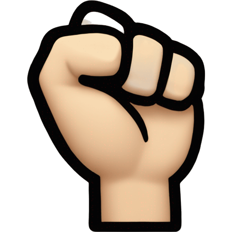 Thumb emoji entering between the index and middle fingers, but the hand is in the shape of a fist emoji