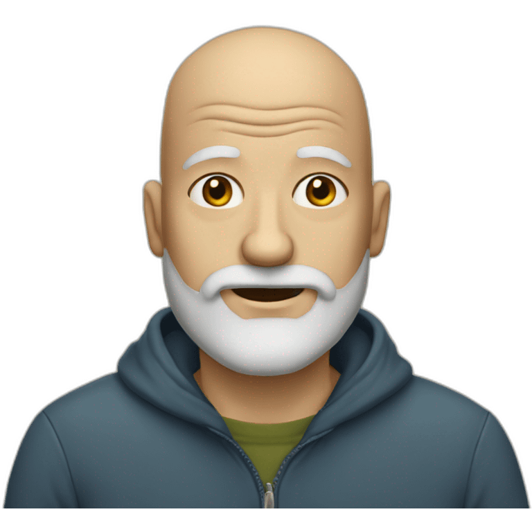 old bald man with curly beard emoji