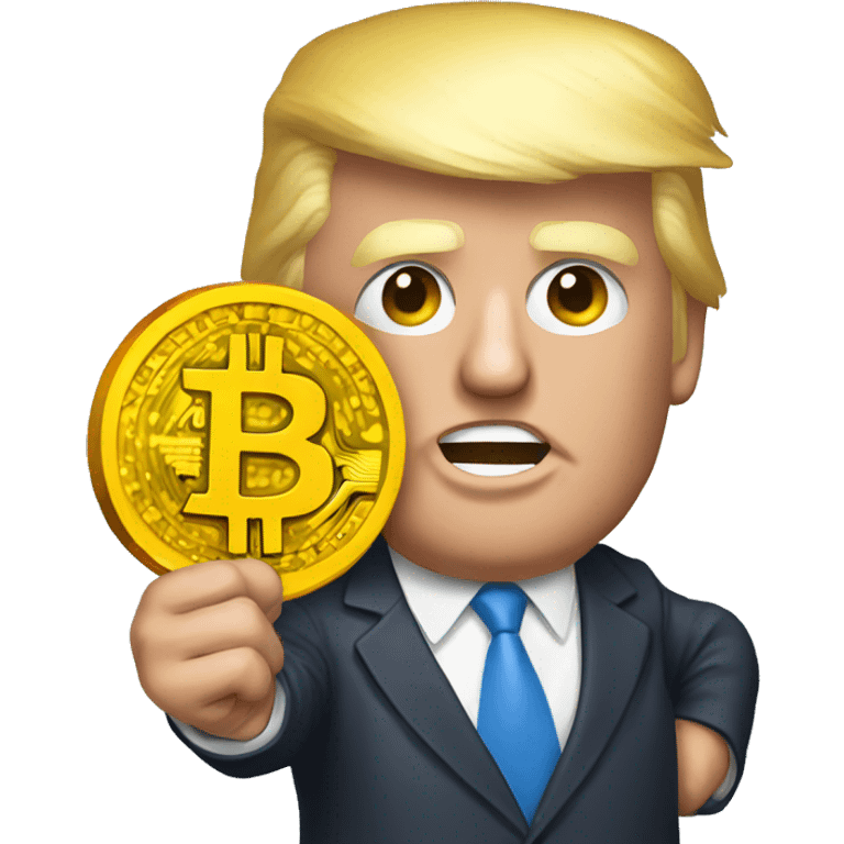 Donald trump holding bitcoin emoji