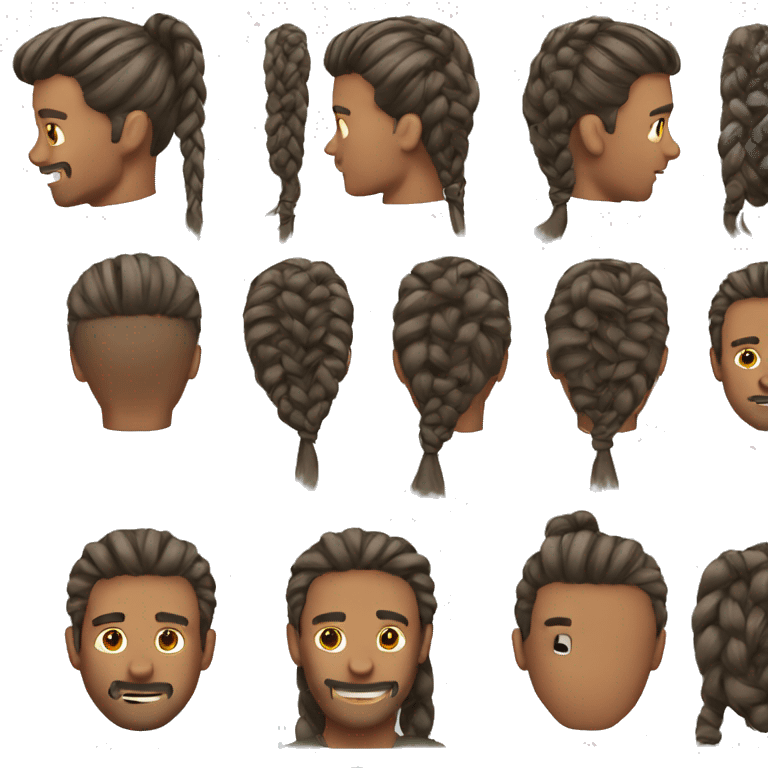 man Hair braid  emoji