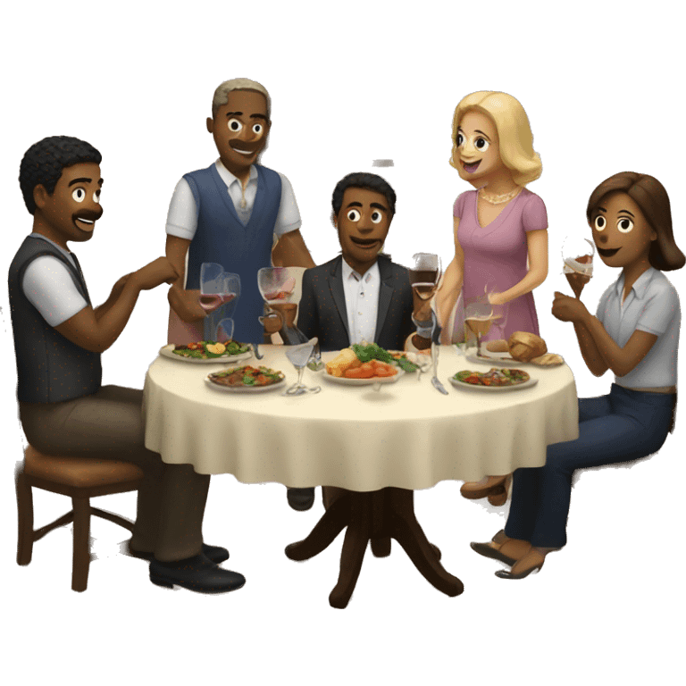 Dinner with friends  emoji