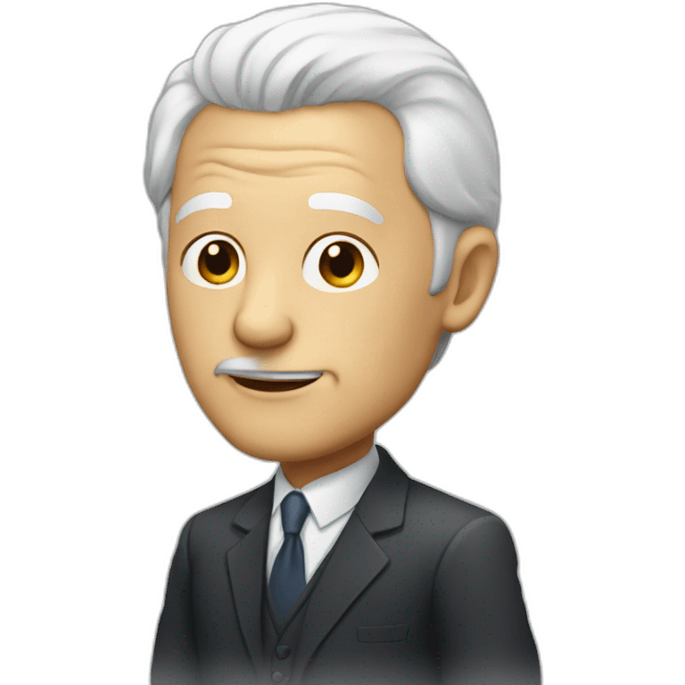 old man with white hair and suit no mustage emoji