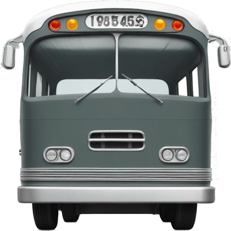 Graphite colored 1965 Trailways bus emoji