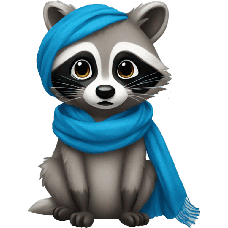 Raccoon with blue scarf emoji