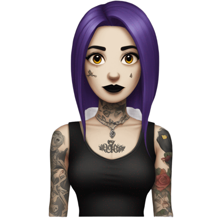 goth woman with tattoos emoji