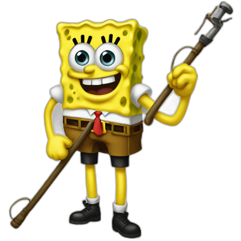 SpongeBob holding a rod emoji