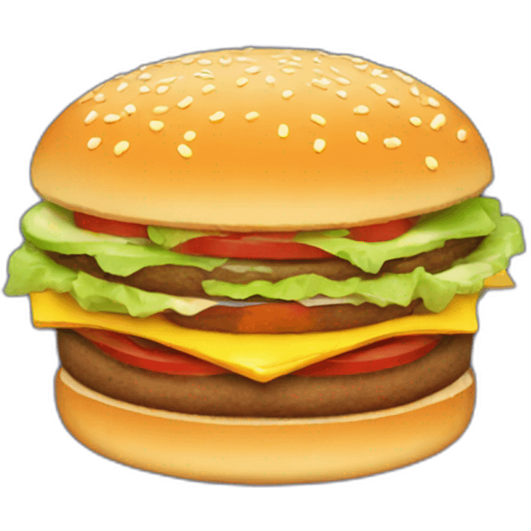 À burger with the Saturn ring emoji