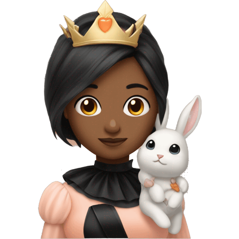 Peach skinned princess with black bunny emoji