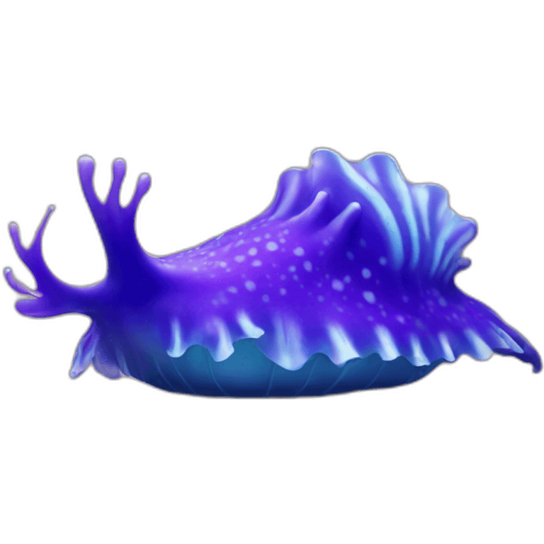 Sea slug blue and purple very detailed emoji