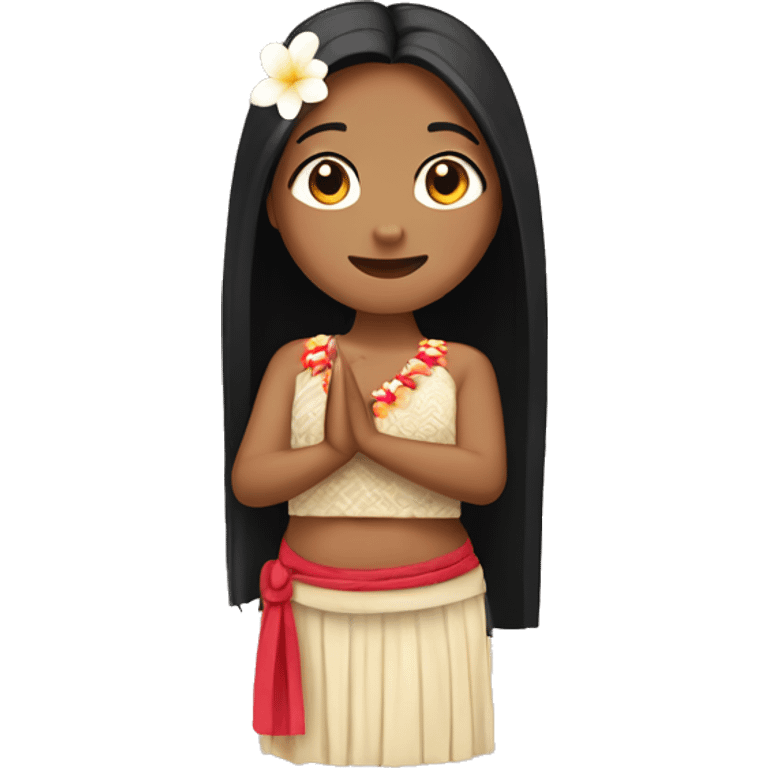 Filipino hula dancer with long black hair ￼ emoji