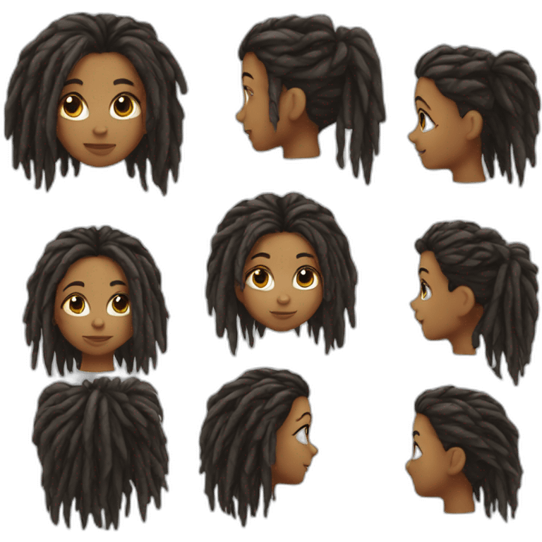 Girl with dreadlocks emoji