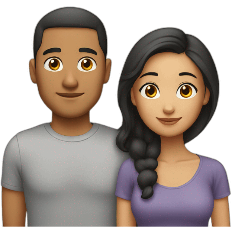 mixed race couple Latino and asian emoji