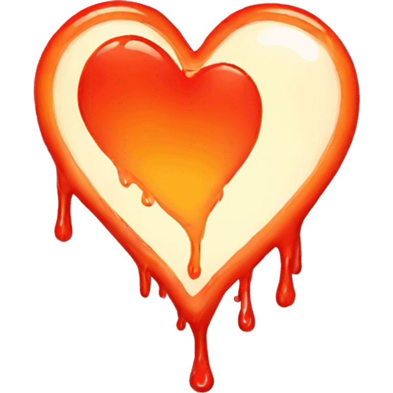 bleeding red heart glowing red-orange emoji