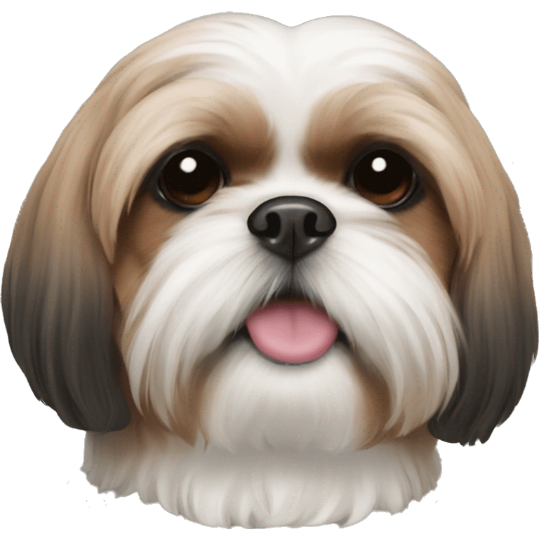 brown shih tzu with black fur in nose emoji