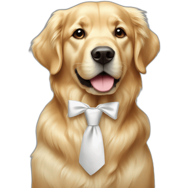 Golden Retriever with white tie emoji