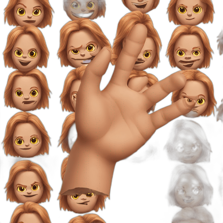 Chucky gang sign emoji